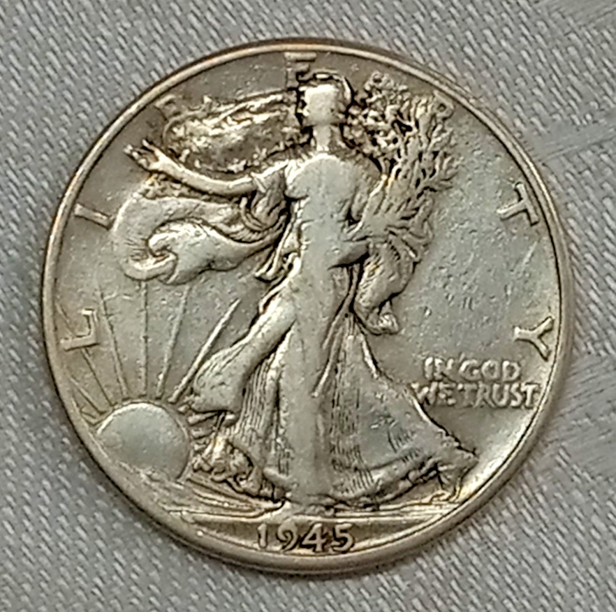 1945 Walking Liberty Half Dollar 90% Silver