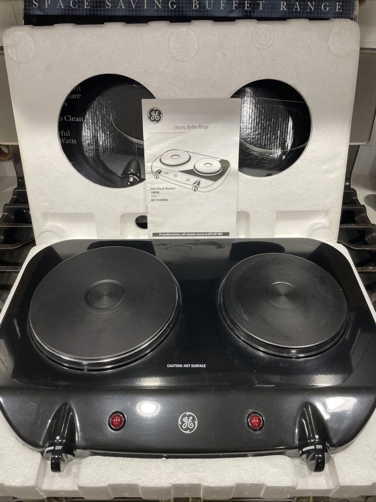 GE Double Burner Table Stove Model 168996 General Electric Buffet Range Camping