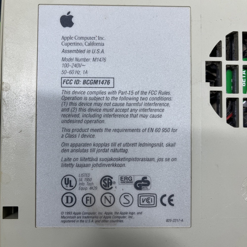 Apple Macintosh LC 475 POWER ON UNTESTED