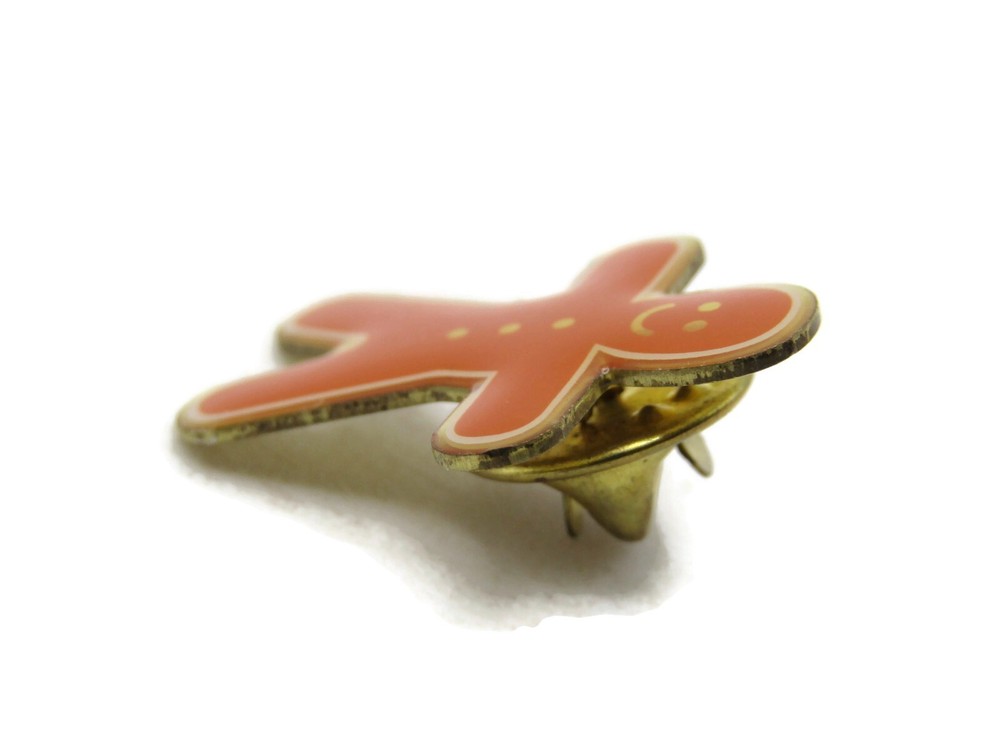 Ginger Bread Man Pin Brown & Gold Tone