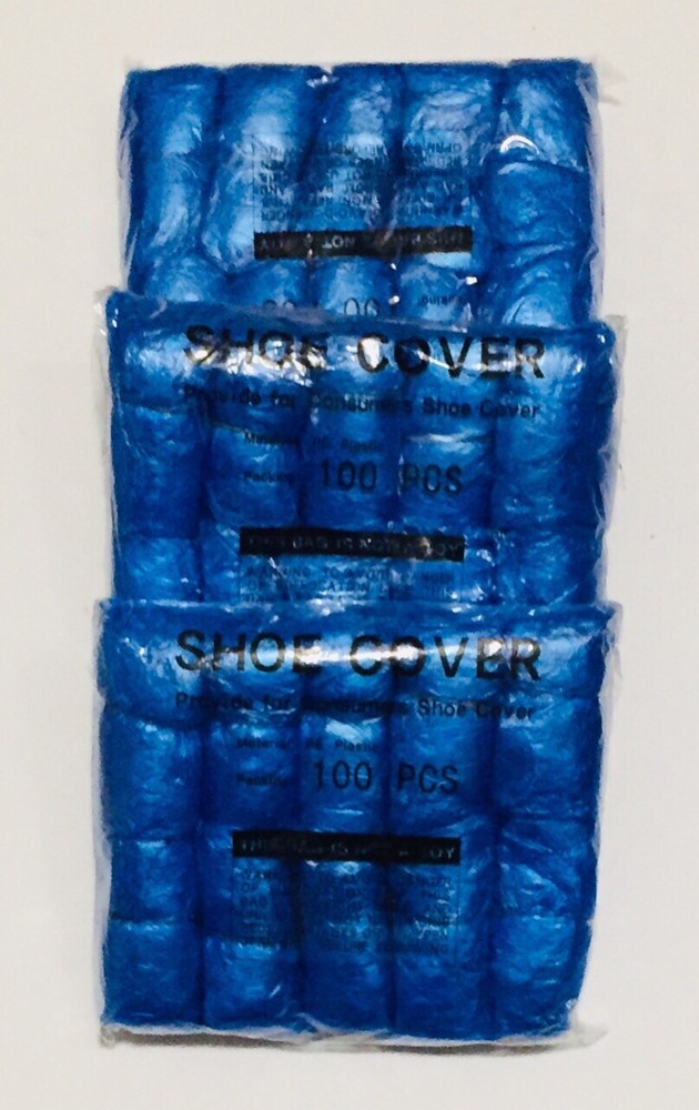 Shoe Covers disposable Plastic Blue one Pack/100 Pc