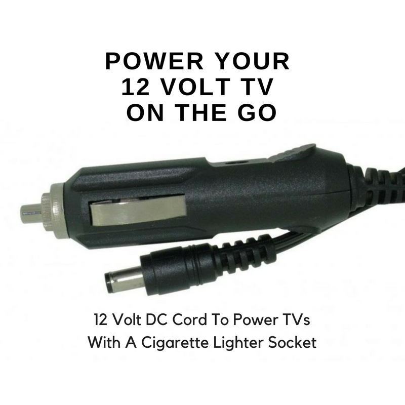 12 Volt DC Cord To Power TVs w/ A Cigarette Lighter Socket - Universal Connector