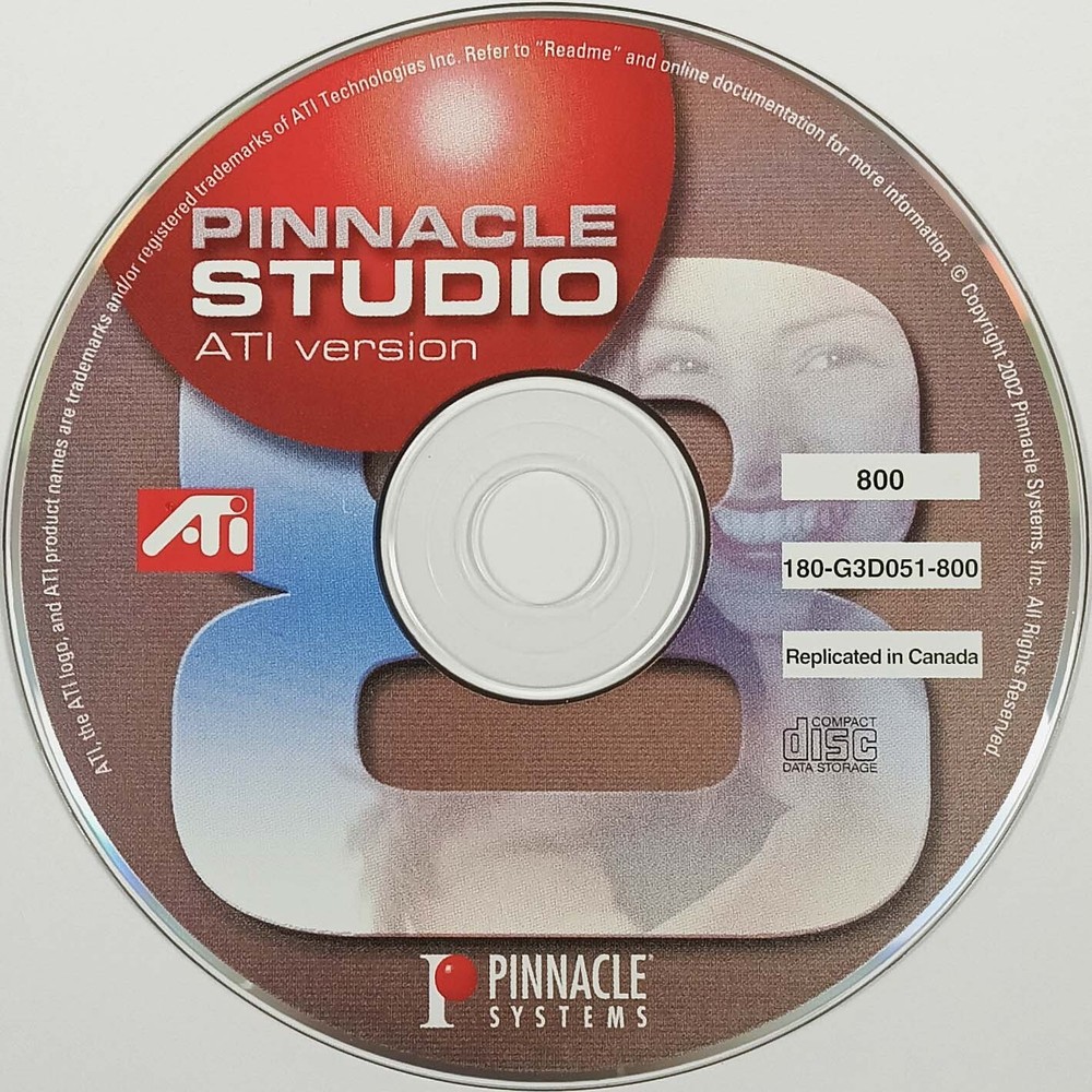 Pinnacle Studio ATI Version Compact Disc 800 180-G3D051-800 **Disc Only**
