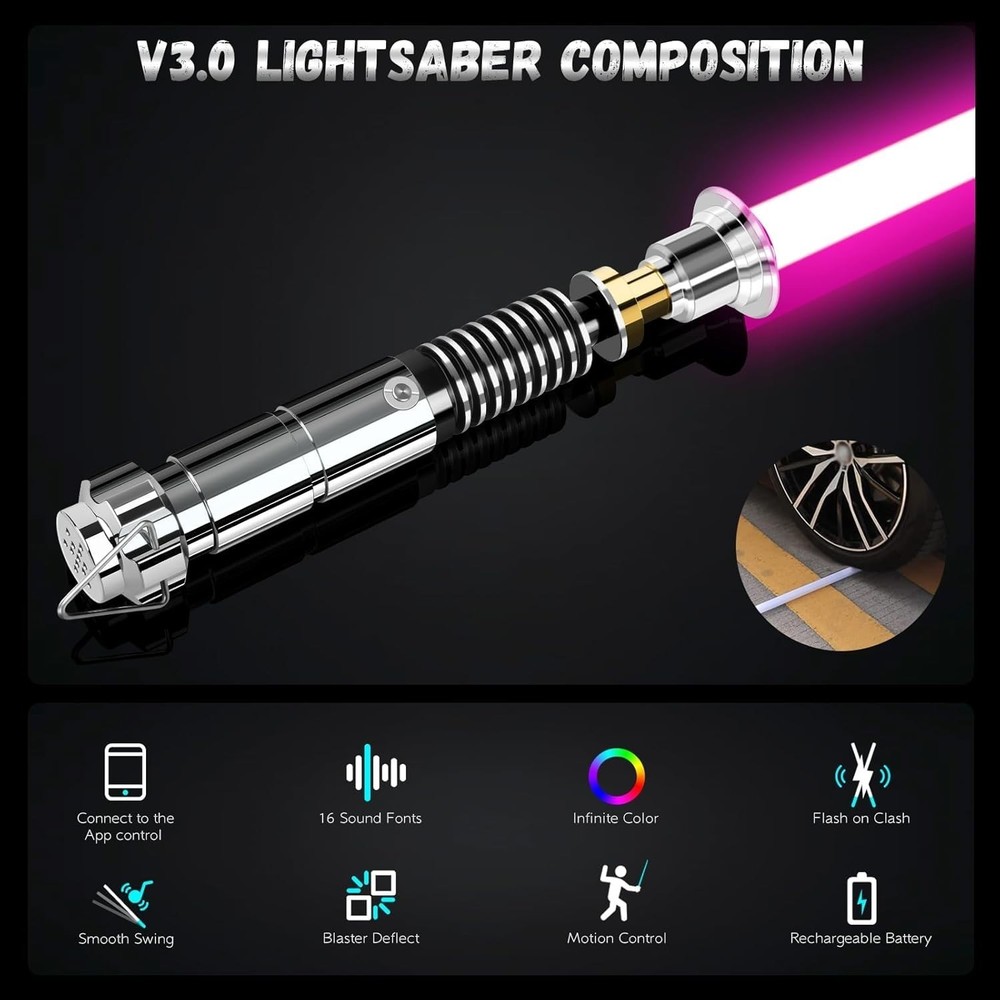 Full Size Interactive Lightsaber with Replaceable Blade & RGB Colors - LK V3.0