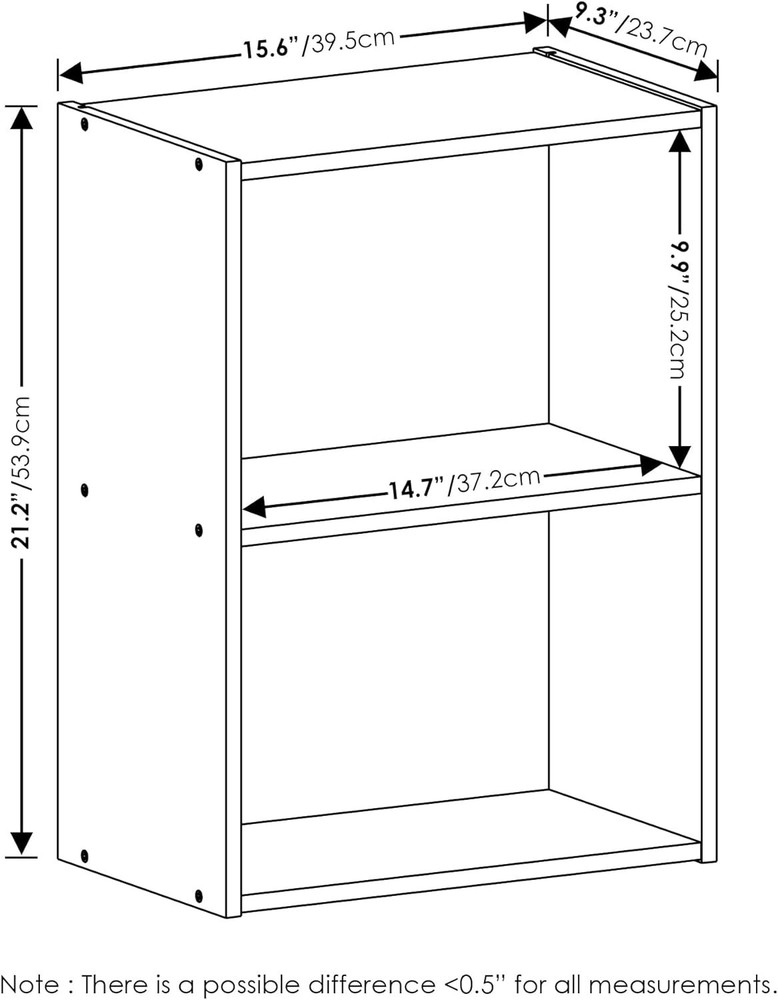 Luder Bookcase / Book / Storage 2-Tier Light Blue/White