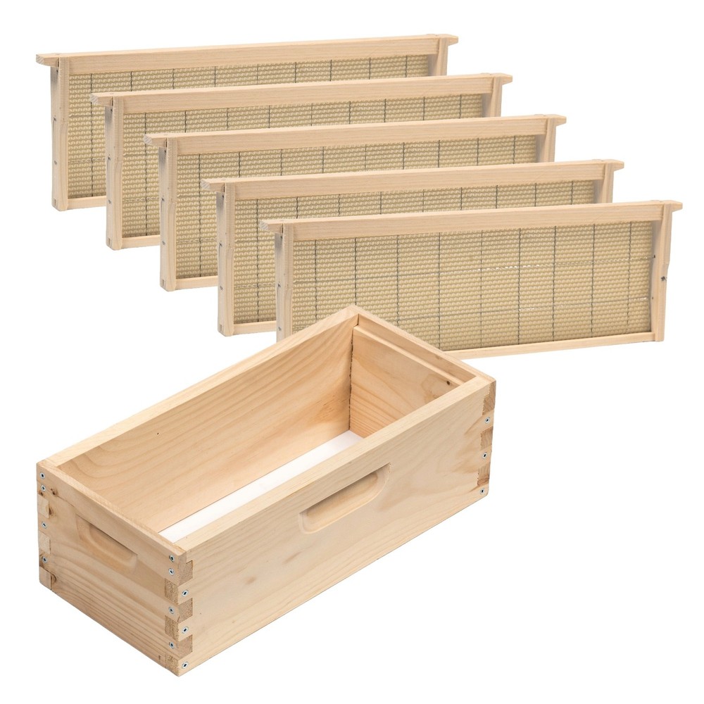 6 Frame Med Nuc Assembled Beekeeping Box, Beeswax Foundation Frames, Amish Made