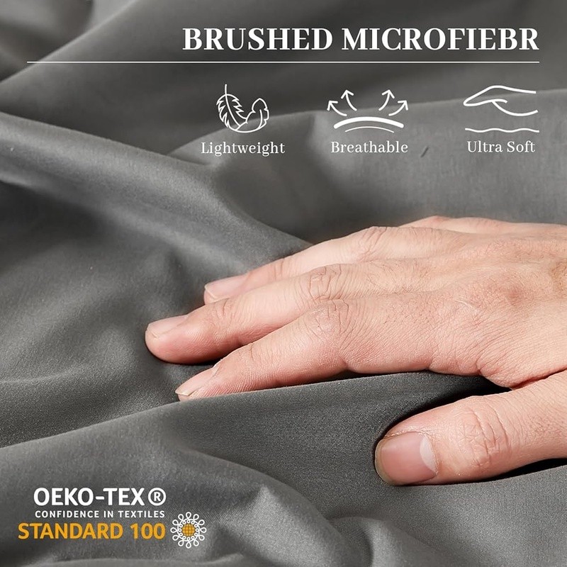 Soft Microfiber Pillow Cases 4 Pack Embroidered Machine Washable Fade Resistant