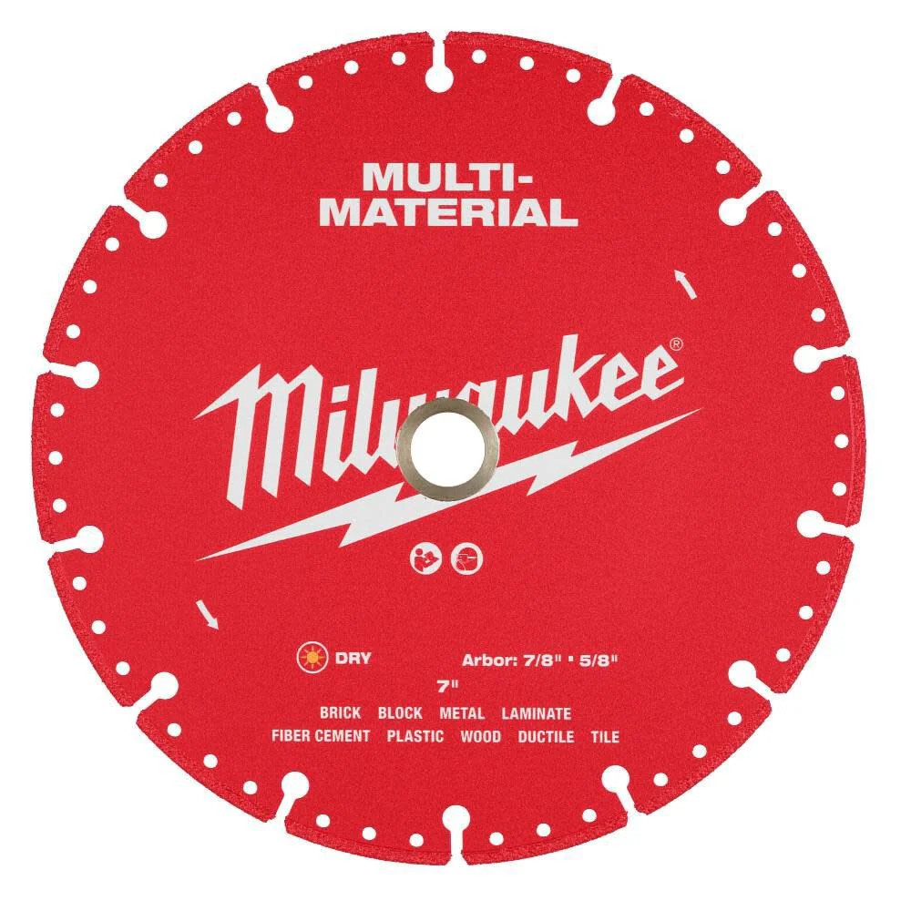 7 in. Multi-Material Diamond Blade, Vacuum Brazed Grit, Vented Segment