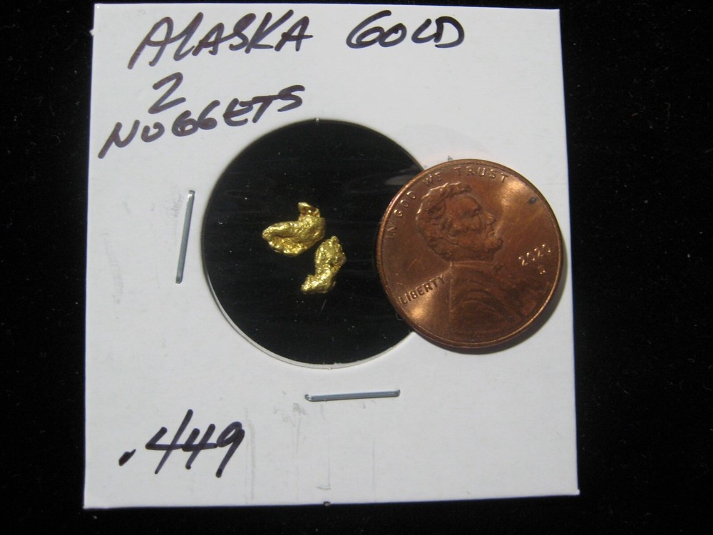 ALASKA GOLD .449 GRAM  2 NUGGETS
