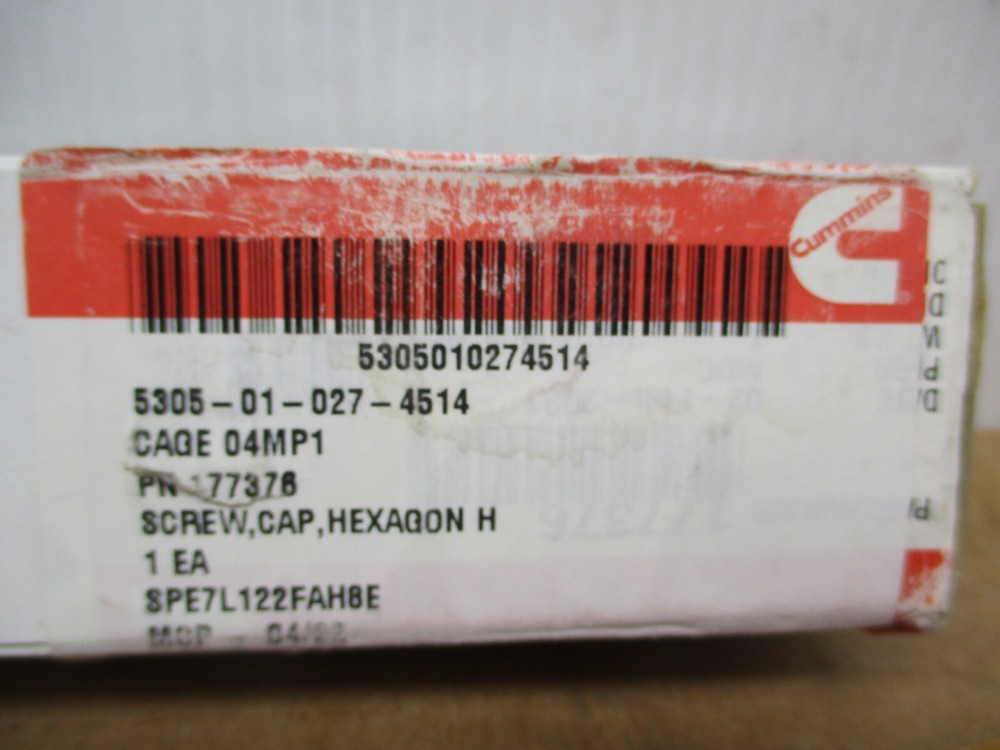 CUMMINS SCREW ,MAIN BEARING CAP 177376