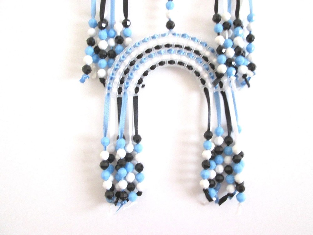 Medium H.C. RAINBOW MOBILE, Black, White and Blue. 3 tiers, 3 sizes