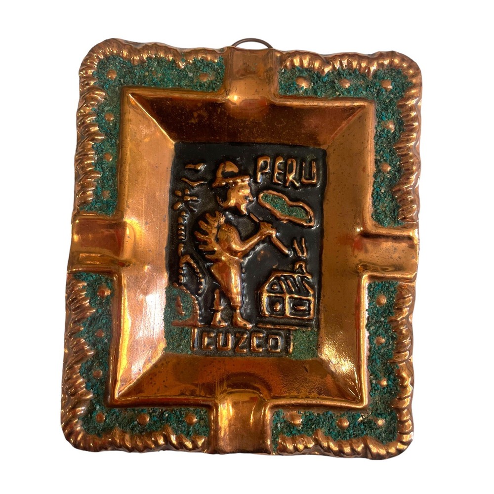 Peru Copper Ash Tray Collectable Decoration