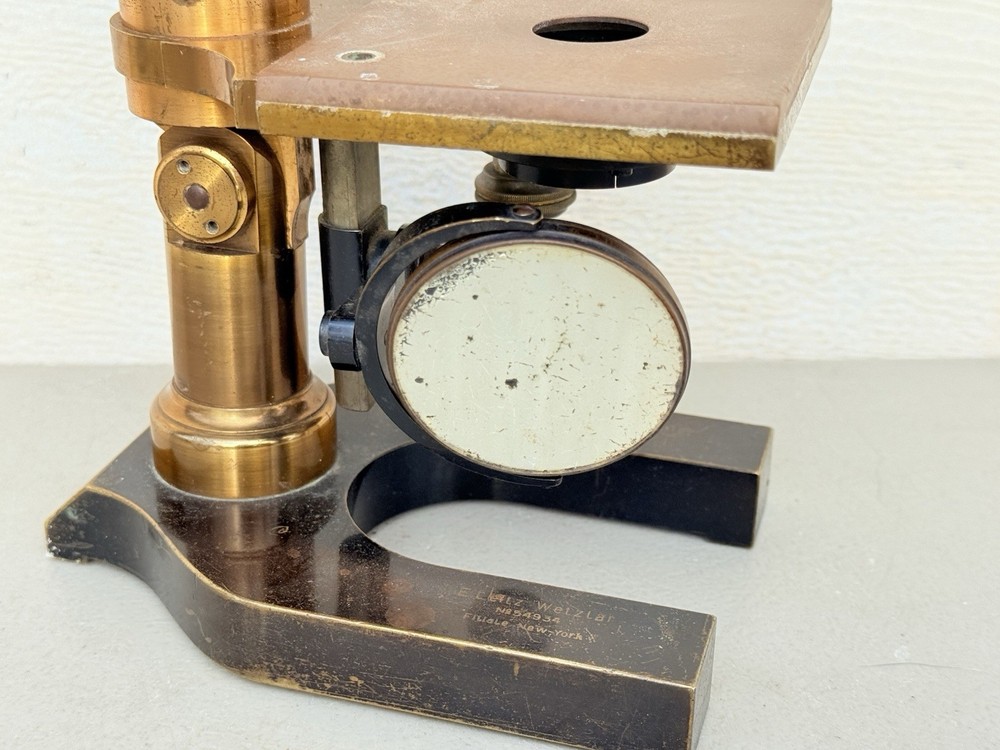 Antique E. Leitz Wetzlar Brass Microscope No. 54934