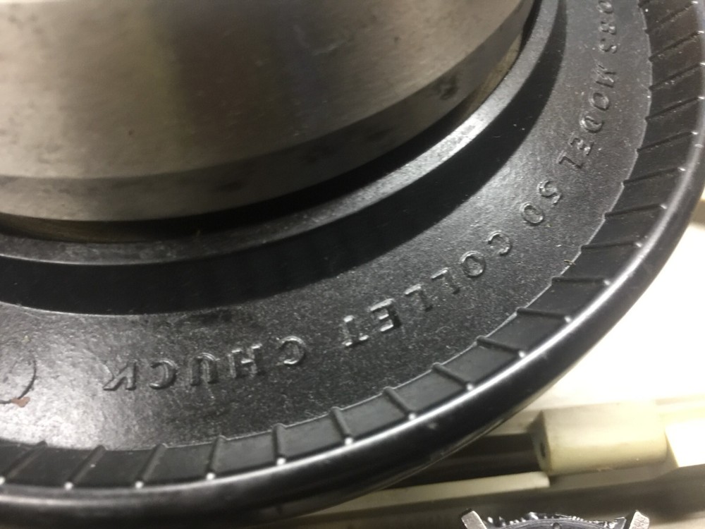 JACOBS SPEED CHUCK #50 W/ 2 1/4 -8 THREADED MOUNT & COLLETS