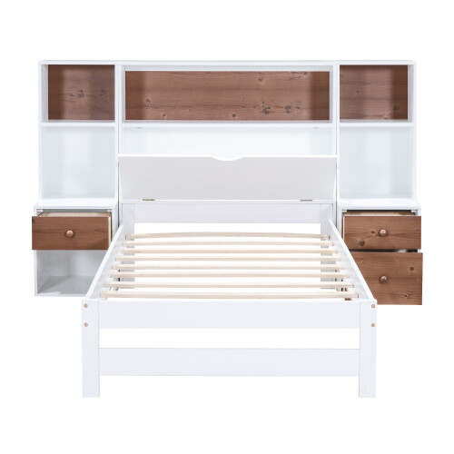 Twin Full Size Platform Bed Frame w/ Storage Headboard & Nightstand Bedroom Sets