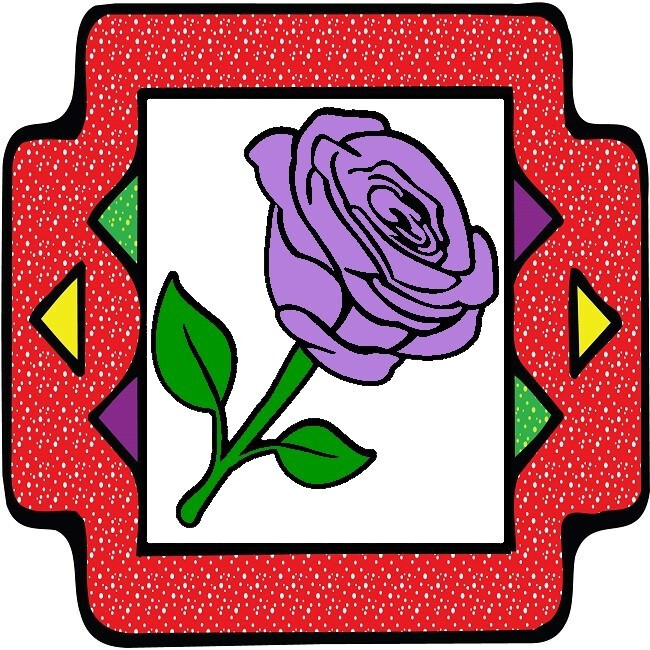 30 Custom Purple Aztec Rose Personalized Address Labels