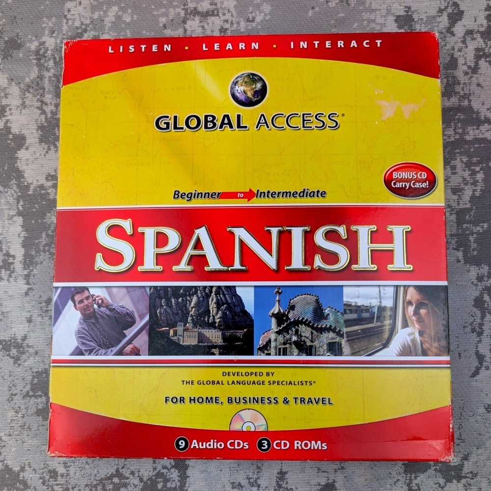 Global Access Spanish Complete Language Course 9 Audio CDs 3 CD-ROMs 2008