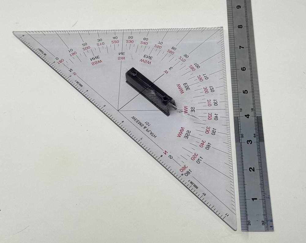 New Weems & Plath Protractor Triangle with Handle in Plastic Sleeve