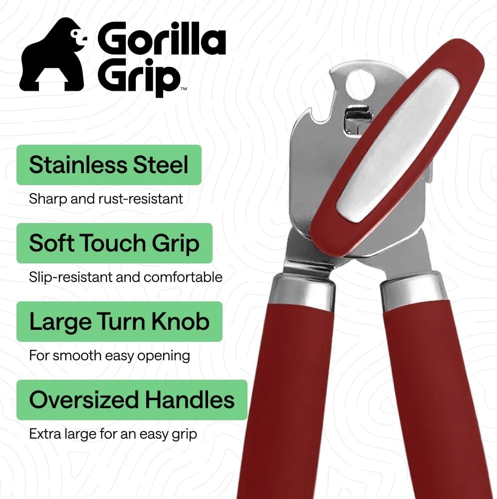 Rust Resistant Manual Can Opener with Smooth Cutting Edge - Ideal Kitchen Tool