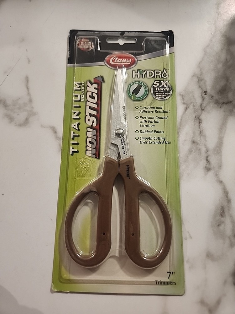 Clauss Hydra 7" Titanium Bonded Non Stick Shop Scissors Partial Serration