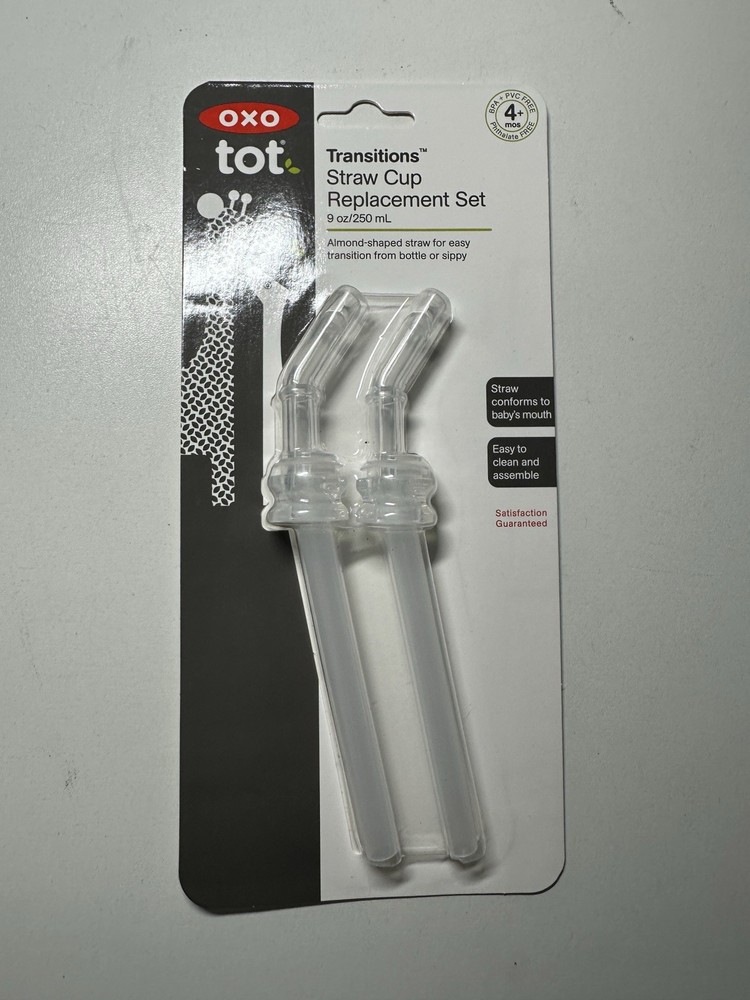 OXO Tot 2-Pack Replacement Straw Set - 9 ounce_White_SZ_2 Count