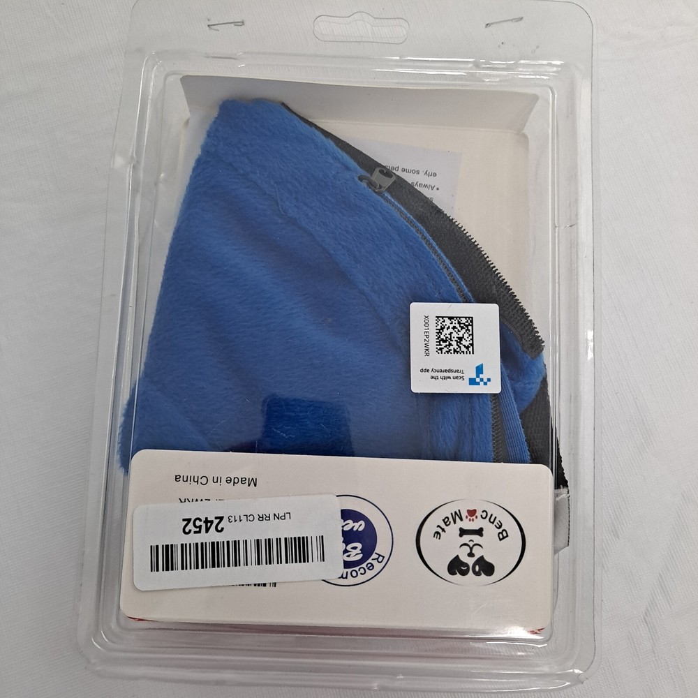 Inflatable Dog Collar Washable Bencmate MEDIUM BLUE boxed