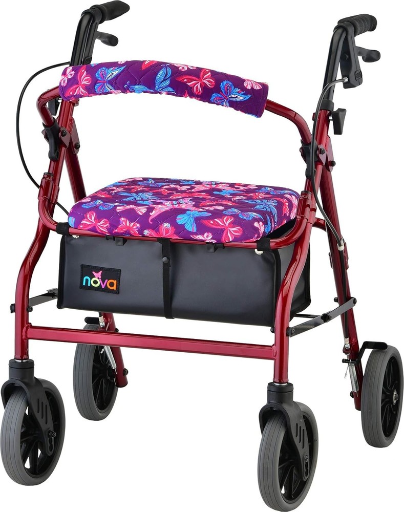 NOVA Rollator Walker Seat & Backrest Cover Set – Removable Washable Fabric Cushi