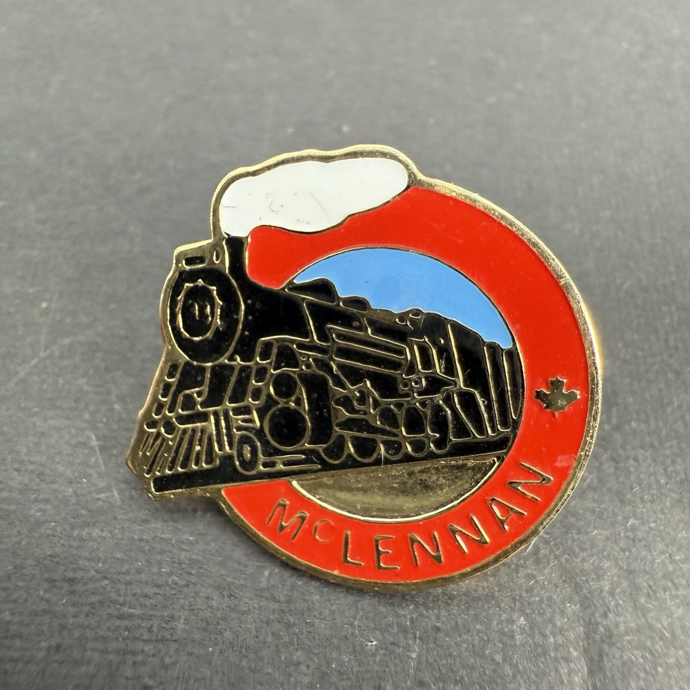 Vintage McLennan Train Railroad Alberta Lapel Pin
