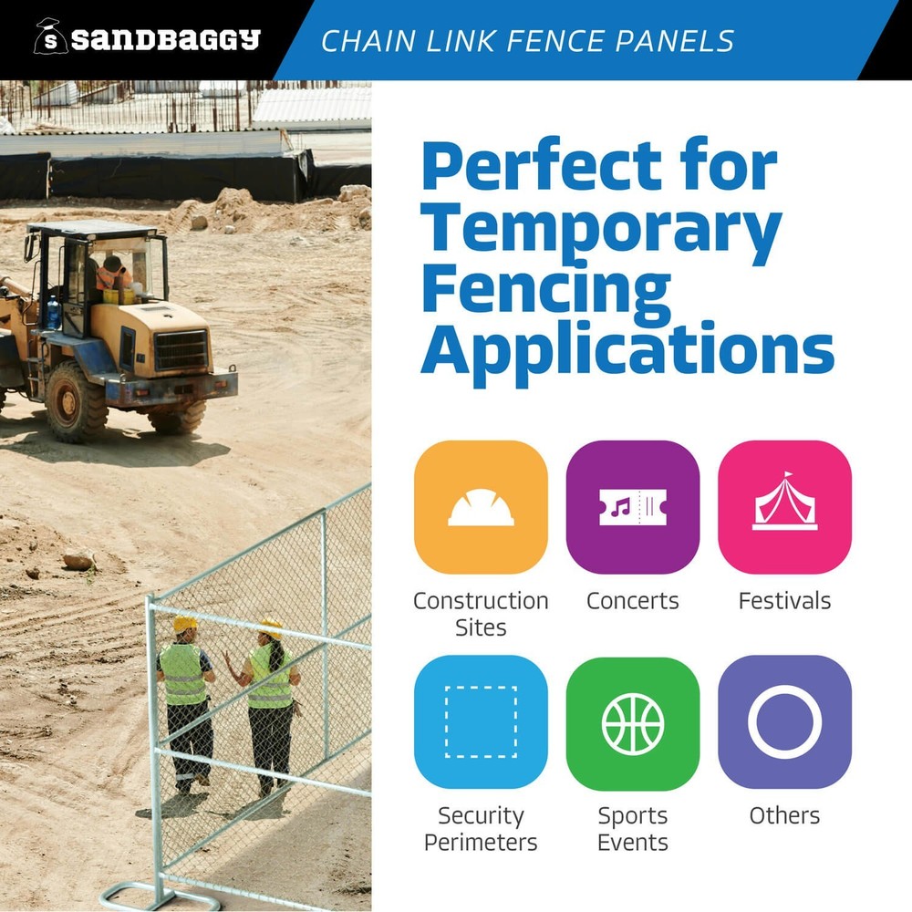 8 ft Temporary Chain Link Fence Panel (Galvanized) - WILL CALL RIVERSIDE