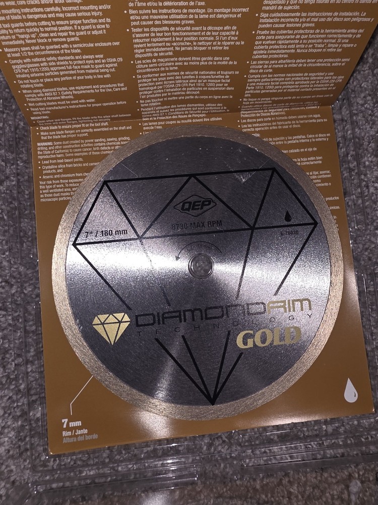 QEP Diamond Rim 7" Tile Cutting Blade