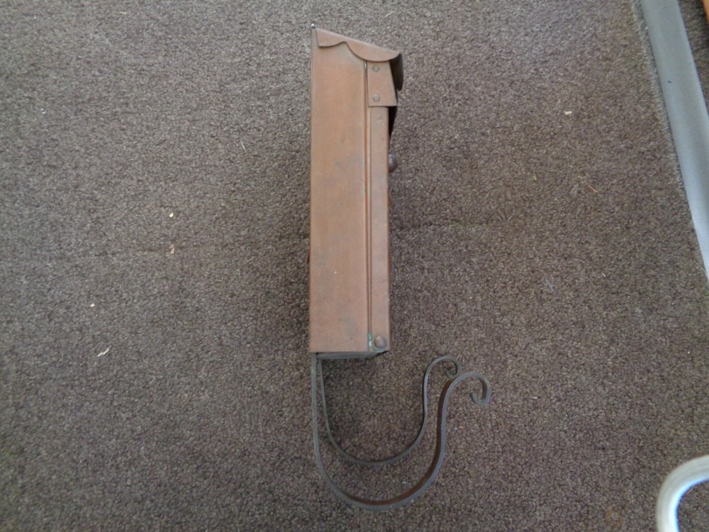 VINTAGE 1940-60s SOLID COPPER MAILBOX UNMOLESTED FRONT SLOT +TOP LIFT+BODY OPENS