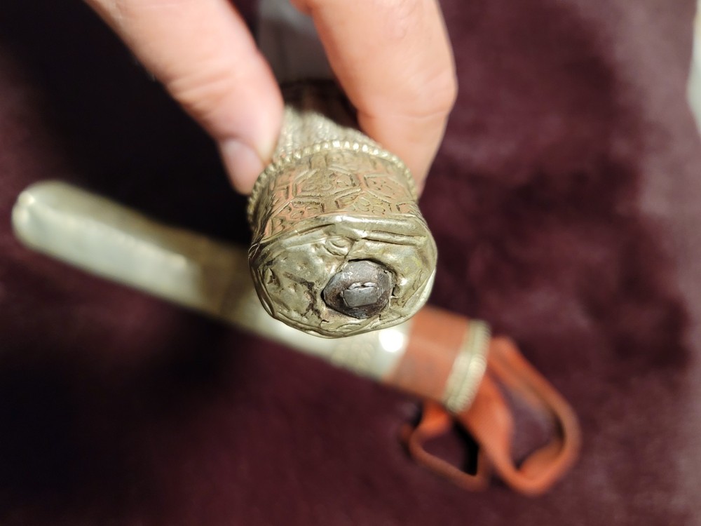 Antique Tibetan Silver Knife-Dagger with Silver Sheath