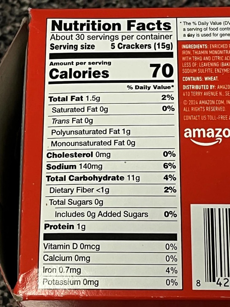 Amazon Saver Saltine Crackers 16 Oz Previously Amazon Fresh Packaging May Vary