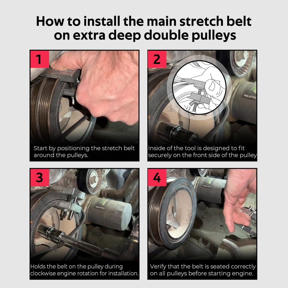 59350 Stretch Belt Installer Tool for Extra Deep Double Pulleys