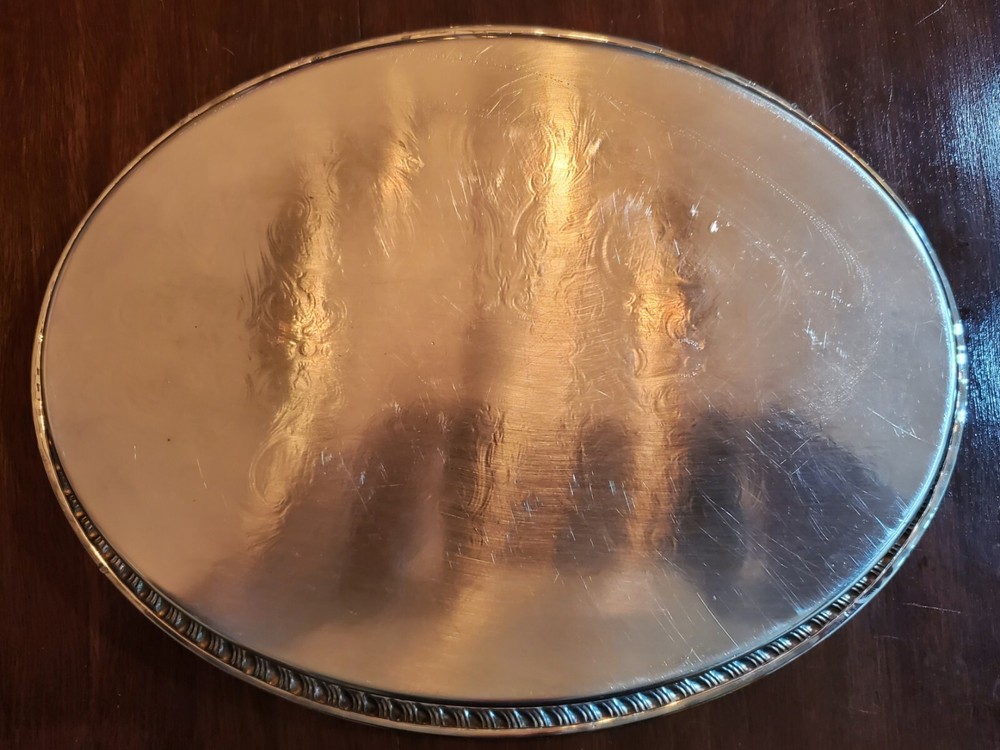 Vintage Silverplate Reticulated Oval Dish