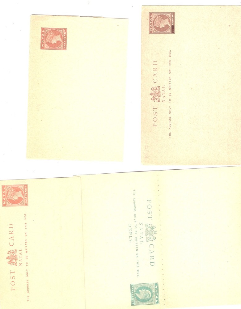 Natal     4  postal  stationary  items   unused