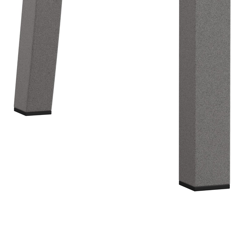 Retro rectangular stretched metal dining table and chairs, combination set Grey