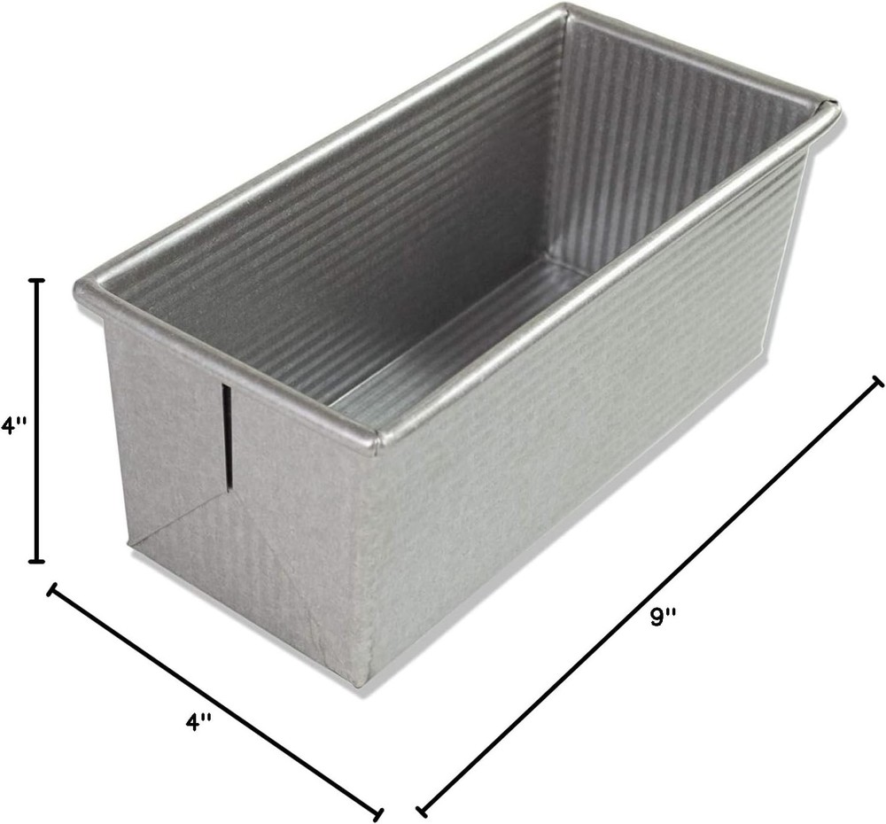 9 x 4 Inch Non-Stick Pullman Loaf Pan - Durable Aluminized Steel Bakeware
