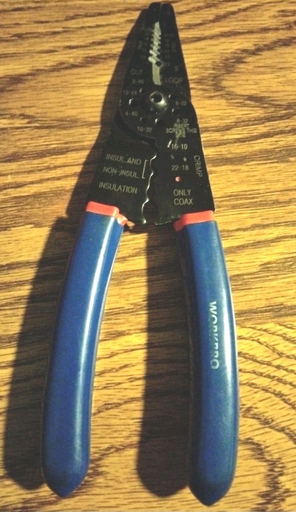 WORKPRO Blue Wire Stripper 8'' Wire Cutter