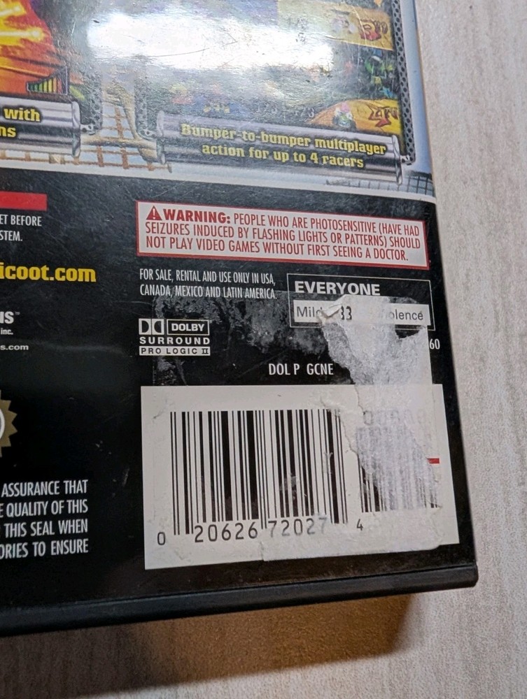 NO GAME Crash nitro Kart Nintendo GameCube Case Only