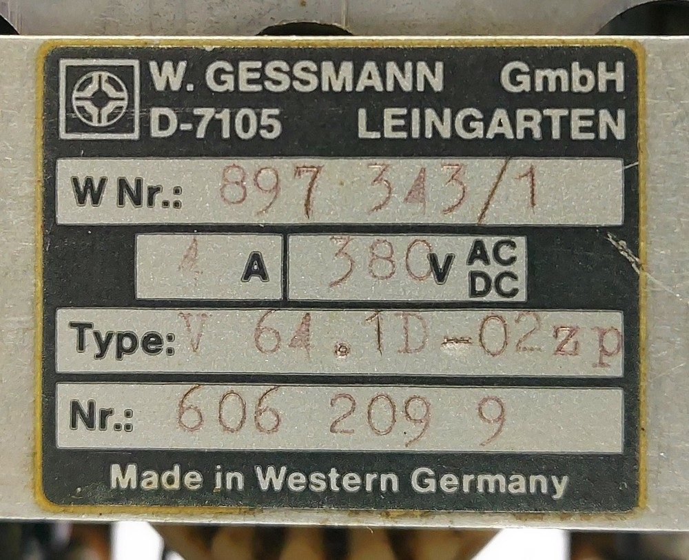 W. GESSMANN D-7105 64.1D-02zp Joystick Controller