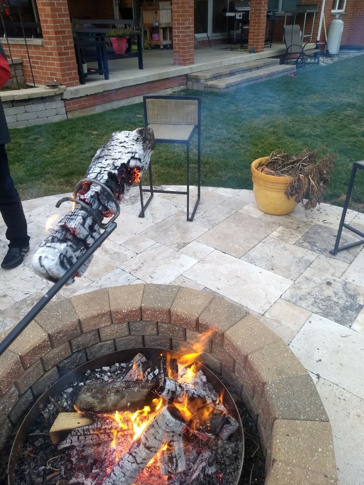 CLINKER GRABBER FIRE TOOL Log Mover Turner Campfire Pit Wood Boiler Fireplace