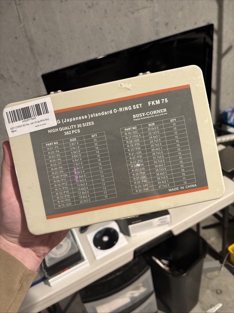 BUSY-CORNER 382 Pieces FKM O Inch Sizes 382 Pcs, Yellow Box, Brown Orings  NEW