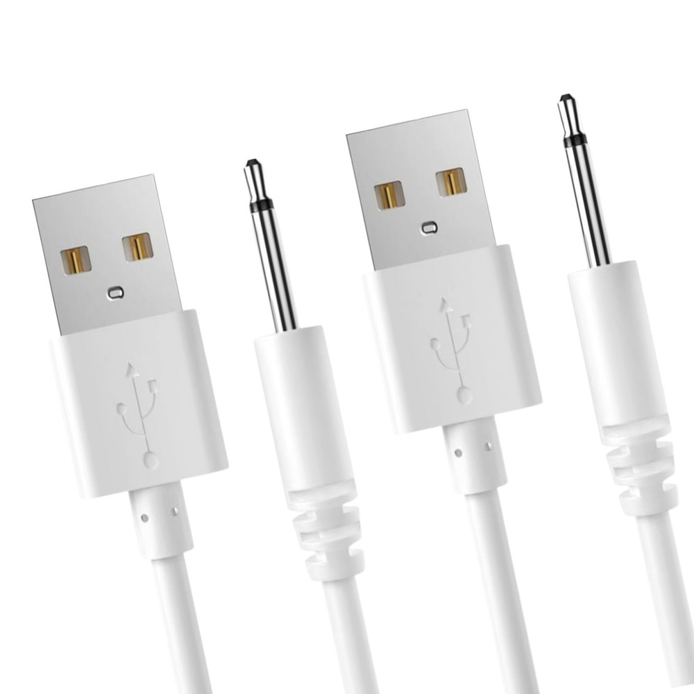 Elmocin (2 Pack) DC 2.5mm Fast Charger 2.7Ft Replacement USB Charging White