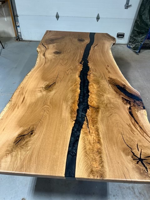 HUGE OAK CONFERENCE/DINING TABLE SLAB/SOLID WHITE OAK WOOD SLAB/DINING TABLE