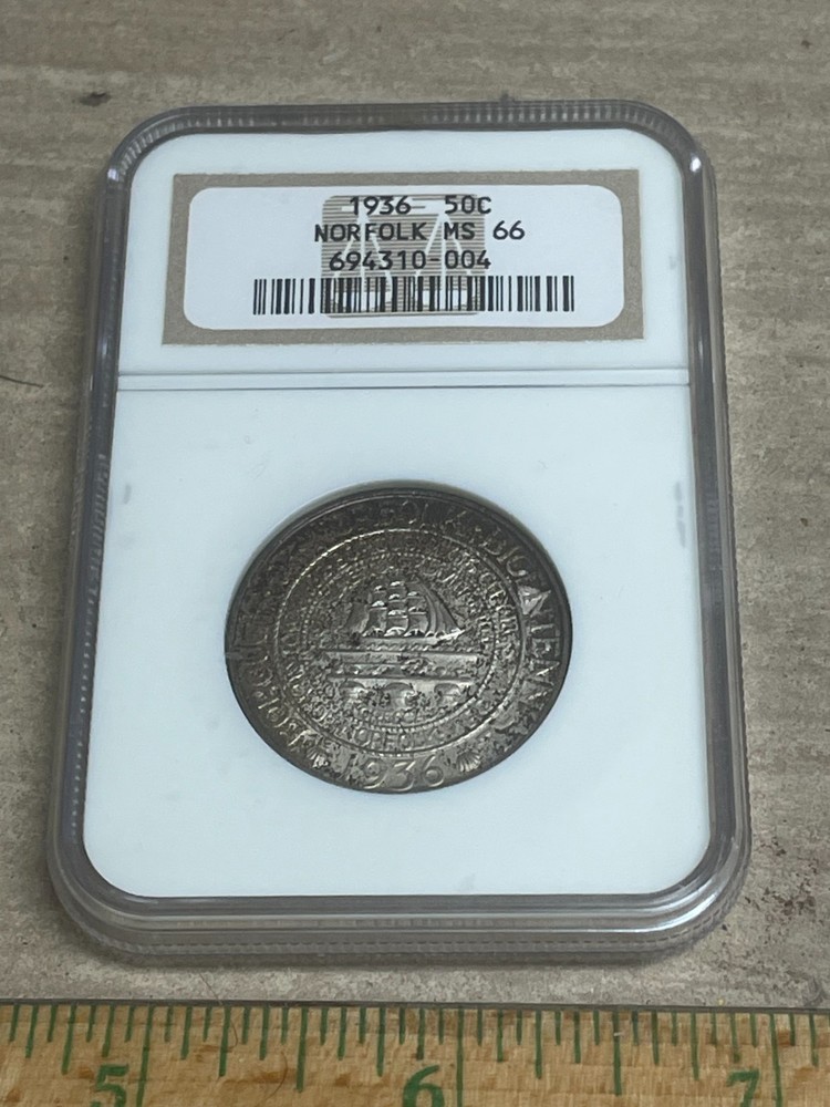 1936 50 Cent Norfolk Commemorative Silver Half Dollar MS 66 NGC