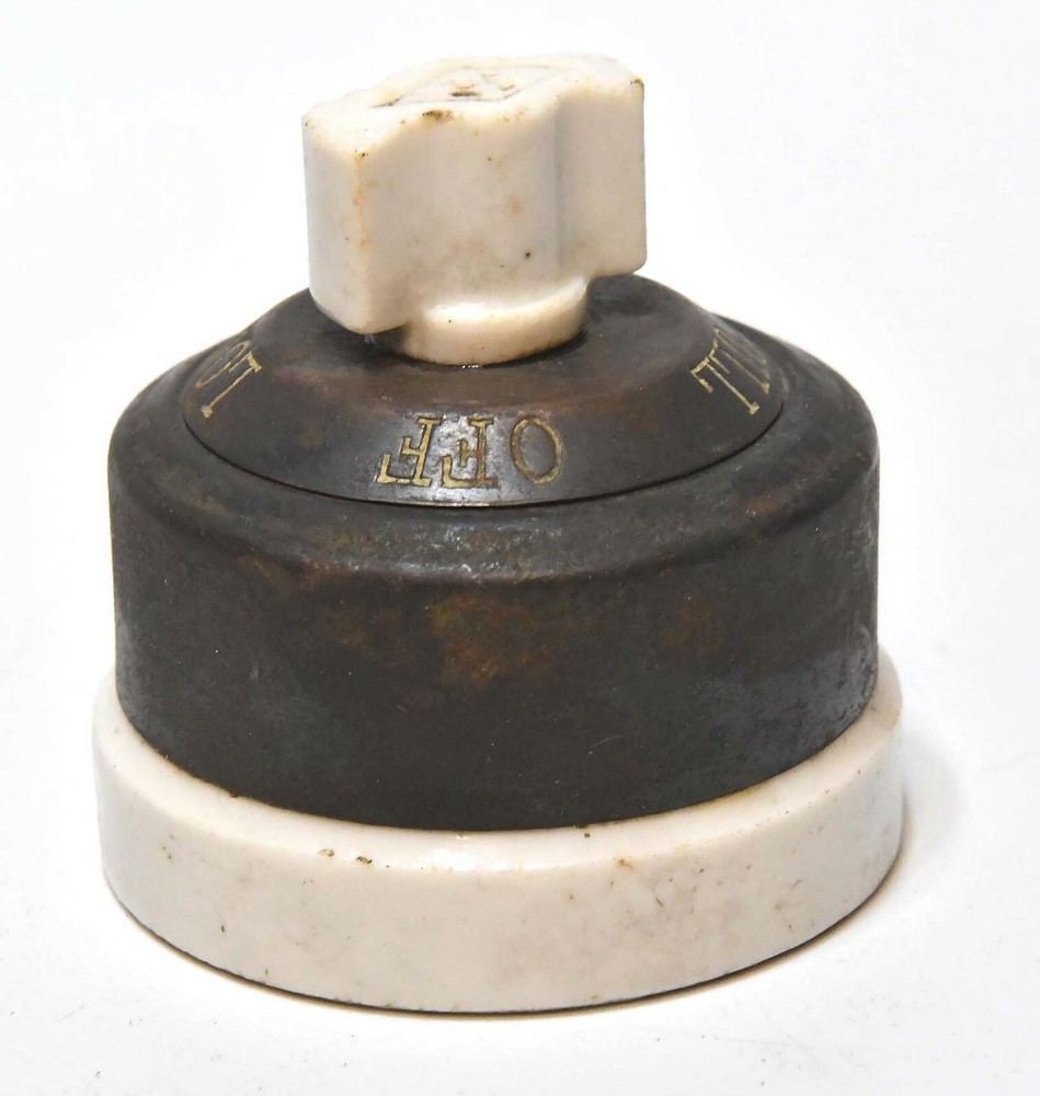 LARGE VINTAGE INDUSTRIAL ROTATING TURN SWITCH STEAMPUNK