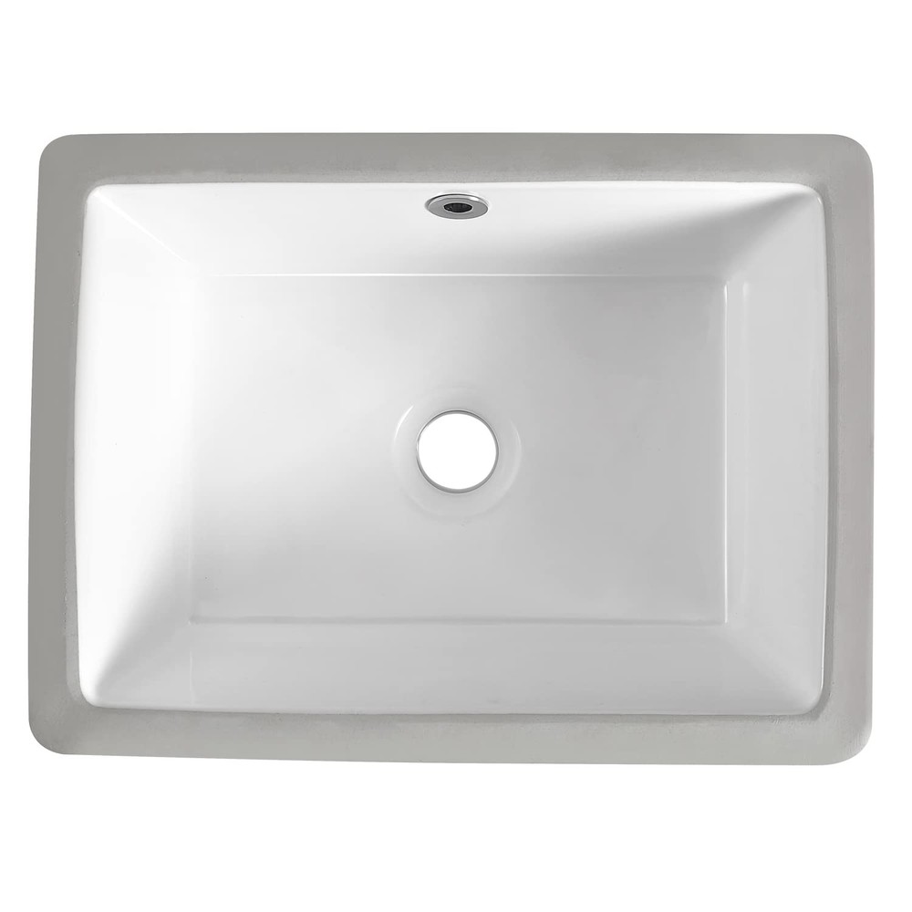 16 Inch Undermount Bathroom Sink Small Rectangle Undermount Sink White Cerami...