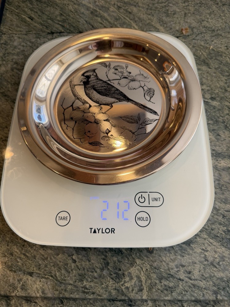 Franklin Mint Sterling Silver Audubon Cardinal Bowl 212 GRAMS