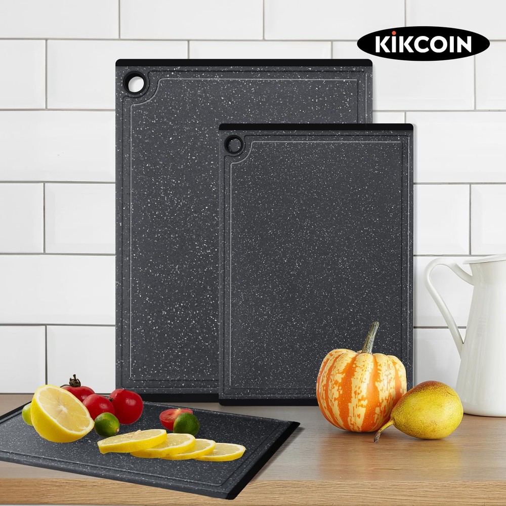 Plastic Cutting Boards for Kitchen, 3-Piece Large Cutting Board Set Dishwashe...